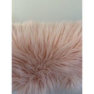 Pottery Barn Faux Fur Pillow Cover Euro Sham pink  Glam 18"X18" EUC